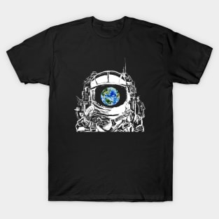 Traveling Astronaut Planet Earth T-Shirt